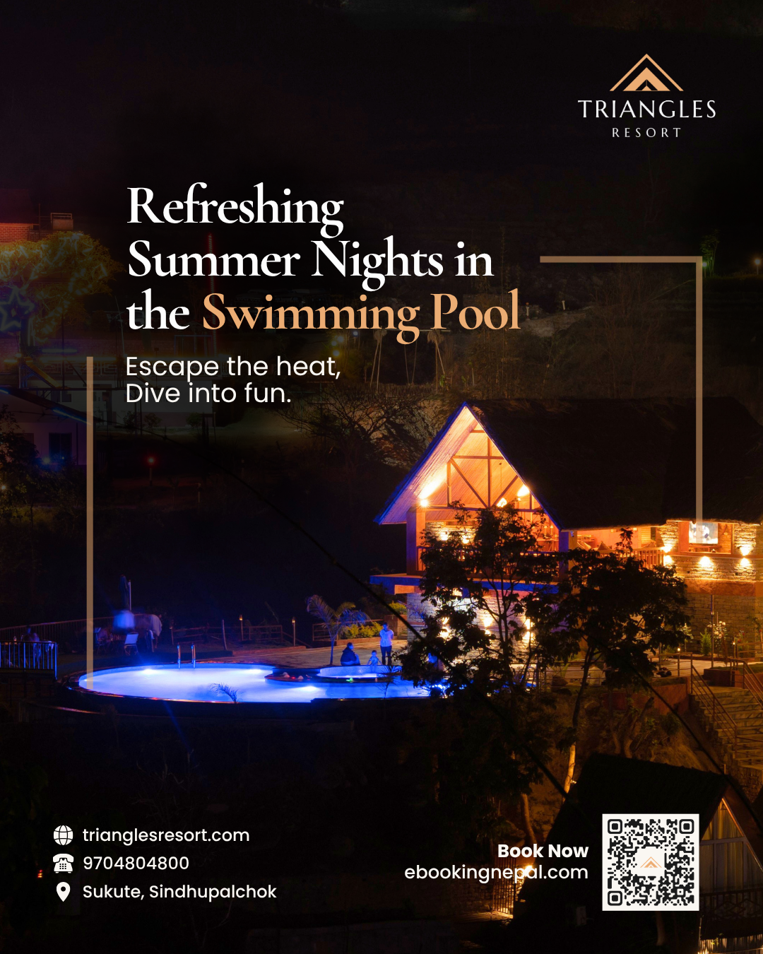 Triangles Resort poster design, variation 2
